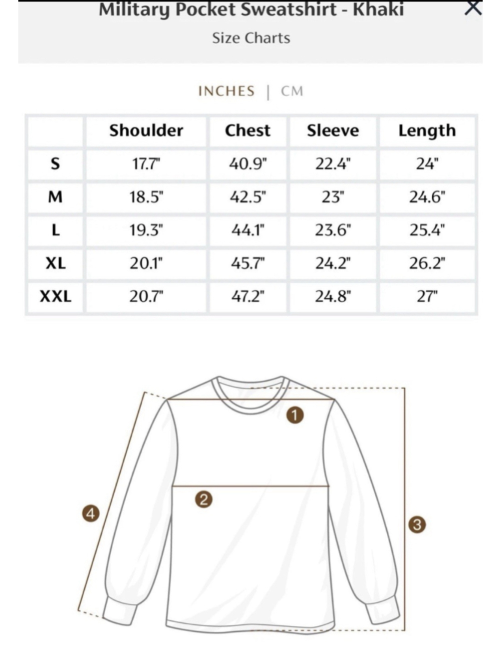 Military Pocket Sweatshirt - Khaki Non Stock Mfg. Co. 38M USA Ship - Picture 3 of 5